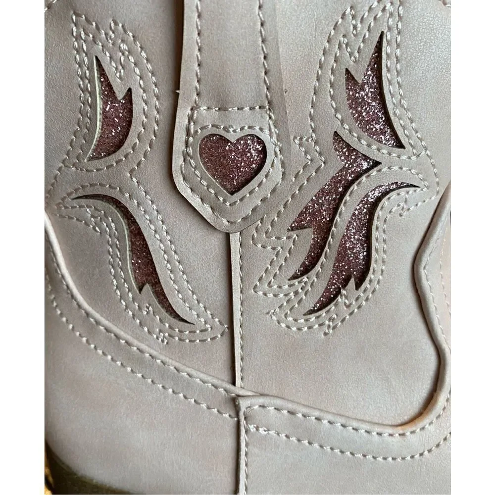 JellyPop Girls 3M Kacey Boots - Blush Color with Glitter Cutout Design